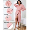 image:imageEkouaer Fleece Robes for Women with Hooded Warm Soft Cozy Long Plush Bathrobe SXXLBlight Pink