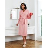 image:imageEkouaer Fleece Robes for Women with Hooded Warm Soft Cozy Long Plush Bathrobe SXXLBlight Pink