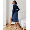 image:imageEkouaer Fleece Robes for Women with Hooded Warm Soft Cozy Long Plush Bathrobe SXXLBnavy Blue