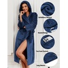 image:imageEkouaer Fleece Robes for Women with Hooded Warm Soft Cozy Long Plush Bathrobe SXXLBnavy Blue