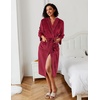 image:imageEkouaer Fleece Robes for Women with Hooded Warm Soft Cozy Long Plush Bathrobe SXXLBwine Red