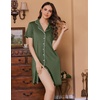 image:imageEkouaer Labor and Delivery Gown for Women Maternity Hospital Gowns with Button Short Sleeve Nursing Nightgown Pajamas DressArmy Green
