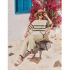 image:imageEkouaer Lounge Set for Women Travel Outfits 2 Piece Sets Short Sleeve Sweater Top Wide Leg Long Pants LoungewearStripe