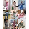 image:imageEkouaer Lounge Sets for Women Long Sleeve Knit Ribbed Pajama Sets 2 Piece Casual Loungewear with PocketsGreen