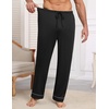 image:imageEkouaer Mens Pajama Pants Sleepwear Soft Pjs Bottoms Sleep Lounge Long Pant with Drawstring amp PocketsBlack