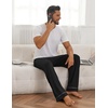 image:imageEkouaer Mens Pajama Pants Sleepwear Soft Pjs Bottoms Sleep Lounge Long Pant with Drawstring amp PocketsBlack