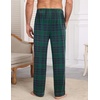 image:imageEkouaer Mens Pajama Pants Sleepwear Soft Pjs Bottoms Sleep Lounge Long Pant with Drawstring amp PocketsBlue Green Plaid