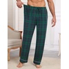 image:imageEkouaer Mens Pajama Pants Sleepwear Soft Pjs Bottoms Sleep Lounge Long Pant with Drawstring amp PocketsBlue Green Plaid