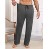 image:imageEkouaer Mens Pajama Pants Sleepwear Soft Pjs Bottoms Sleep Lounge Long Pant with Drawstring amp PocketsGray