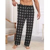 image:imageEkouaer Mens Pajama Pants Sleepwear Soft Pjs Bottoms Sleep Lounge Long Pant with Drawstring amp PocketsGray Black Plaid