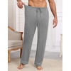 image:imageEkouaer Mens Pajama Pants Sleepwear Soft Pjs Bottoms Sleep Lounge Long Pant with Drawstring amp PocketsLight Gray