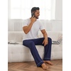 image:imageEkouaer Mens Pajama Pants Sleepwear Soft Pjs Bottoms Sleep Lounge Long Pant with Drawstring amp PocketsNavy Blue