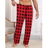 image:imageEkouaer Mens Pajama Pants Sleepwear Soft Pjs Bottoms Sleep Lounge Long Pant with Drawstring amp PocketsRed Black Plaid