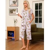 image:imageEkouaer Pajama Set for Women 2 Piece Capri Pants Short Sleeve Top Sleepwear Soft Pjs Loungewear with Pockets S3XLLight Pink Cheetah
