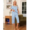 image:imageEkouaer Pajama Set for Women 2 Piece Capri Pants Short Sleeve Top Sleepwear Soft Pjs Loungewear with Pockets S3XLWhite Monkey