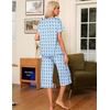 image:imageEkouaer Pajama Set for Women 2 Piece Capri Pants Short Sleeve Top Sleepwear Soft Pjs Loungewear with Pockets S3XLWhite Monkey