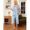 image:imageEkouaer Pajama Set for Women 2 Piece Capri Pants Short Sleeve Top Sleepwear Soft Pjs Loungewear with Pockets S3XLWhite Monkey