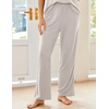 image:imageEkouaer Pajama Sets for Women Short Sleeve Pj Set V Neck Sleepwear Chest Pocket with Long Pants Casual Loose LoungewearGrey Striped