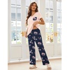 image:imageEkouaer Pajama Sets for Women Short Sleeve Pj Set V Neck Sleepwear Chest Pocket with Long Pants Casual Loose LoungewearPinknavy Flower