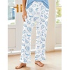 image:imageEkouaer Pajama Sets for Women Short Sleeve Pj Set V Neck Sleepwear Chest Pocket with Long Pants Casual Loose LoungewearWhite Sea Shell