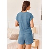 image:imageEkouaer Pajamas Set for Women 2 Piece Pjs Ribbed Knit Lounge Set Cap Sleeve Loungewear Sleepwear SXXLBlue