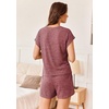 image:imageEkouaer Pajamas Set for Women 2 Piece Pjs Ribbed Knit Lounge Set Cap Sleeve Loungewear Sleepwear SXXLBurgundy