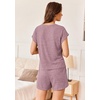 image:imageEkouaer Pajamas Set for Women 2 Piece Pjs Ribbed Knit Lounge Set Cap Sleeve Loungewear Sleepwear SXXLFuchsia