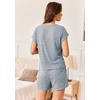 image:imageEkouaer Pajamas Set for Women 2 Piece Pjs Ribbed Knit Lounge Set Cap Sleeve Loungewear Sleepwear SXXLLight Blue