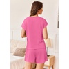 image:imageEkouaer Pajamas Set for Women 2 Piece Pjs Ribbed Knit Lounge Set Cap Sleeve Loungewear Sleepwear SXXLRose Red