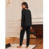 image:imageEkouaer Pajamas Womens Long Sleeve Pj Set 2 Piece Loungewear Soft Comfy Sleepwear with Jogger Pants SXXLBlack