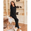 image:imageEkouaer Pajamas Womens Long Sleeve Pj Set 2 Piece Loungewear Soft Comfy Sleepwear with Jogger Pants SXXLBlack