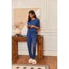 image:imageEkouaer Pajamas Womens Long Sleeve Pj Set 2 Piece Loungewear Soft Comfy Sleepwear with Jogger Pants SXXLBlue