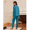 image:imageEkouaer Pajamas Womens Long Sleeve Pj Set 2 Piece Loungewear Soft Comfy Sleepwear with Jogger Pants SXXLBlue Green