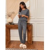 image:imageEkouaer Pajamas Womens Long Sleeve Pj Set 2 Piece Loungewear Soft Comfy Sleepwear with Jogger Pants SXXLDark Grey