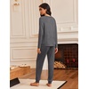 image:imageEkouaer Pajamas Womens Long Sleeve Pj Set 2 Piece Loungewear Soft Comfy Sleepwear with Jogger Pants SXXLDark Grey
