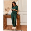 image:imageEkouaer Pajamas Womens Long Sleeve Pj Set 2 Piece Loungewear Soft Comfy Sleepwear with Jogger Pants SXXLGreen