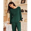 image:imageEkouaer Pajamas Womens Long Sleeve Pj Set 2 Piece Loungewear Soft Comfy Sleepwear with Jogger Pants SXXLGreen