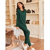 image:imageEkouaer Pajamas Womens Long Sleeve Pj Set 2 Piece Loungewear Soft Comfy Sleepwear with Jogger Pants SXXLGreen