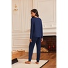 image:imageEkouaer Pajamas Womens Long Sleeve Pj Set 2 Piece Loungewear Soft Comfy Sleepwear with Jogger Pants SXXLNavy