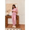 image:imageEkouaer Pajamas Womens Long Sleeve Pj Set 2 Piece Loungewear Soft Comfy Sleepwear with Jogger Pants SXXLPink