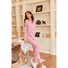 image:imageEkouaer Pajamas Womens Long Sleeve Pj Set 2 Piece Loungewear Soft Comfy Sleepwear with Jogger Pants SXXLPink