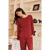 image:imageEkouaer Pajamas Womens Long Sleeve Pj Set 2 Piece Loungewear Soft Comfy Sleepwear with Jogger Pants SXXLRed