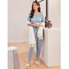 image:imageEkouaer Pajamas for Women Set 2 Piece Rib Knit Lounge Set Joggers Loungewear Short Sleeve Pjs with PocketsLight Blue