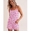 image:imageEkouaer Pajamas for Women Set Lingerie Pjs 2 Piece Cami Sleepwear Ribbed Knit Shorts SetBow