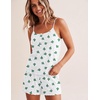 image:imageEkouaer Pajamas for Women Set Lingerie Pjs 2 Piece Cami Sleepwear Ribbed Knit Shorts SetCactus
