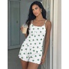image:imageEkouaer Pajamas for Women Set Lingerie Pjs 2 Piece Cami Sleepwear Ribbed Knit Shorts SetCactus