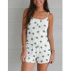 image:imageEkouaer Pajamas for Women Set Lingerie Pjs 2 Piece Cami Sleepwear Ribbed Knit Shorts SetCactus