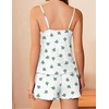image:imageEkouaer Pajamas for Women Set Lingerie Pjs 2 Piece Cami Sleepwear Ribbed Knit Shorts SetCactus