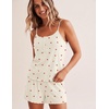image:imageEkouaer Pajamas for Women Set Lingerie Pjs 2 Piece Cami Sleepwear Ribbed Knit Shorts SetCherry
