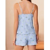 image:imageEkouaer Pajamas for Women Set Lingerie Pjs 2 Piece Cami Sleepwear Ribbed Knit Shorts SetFloral